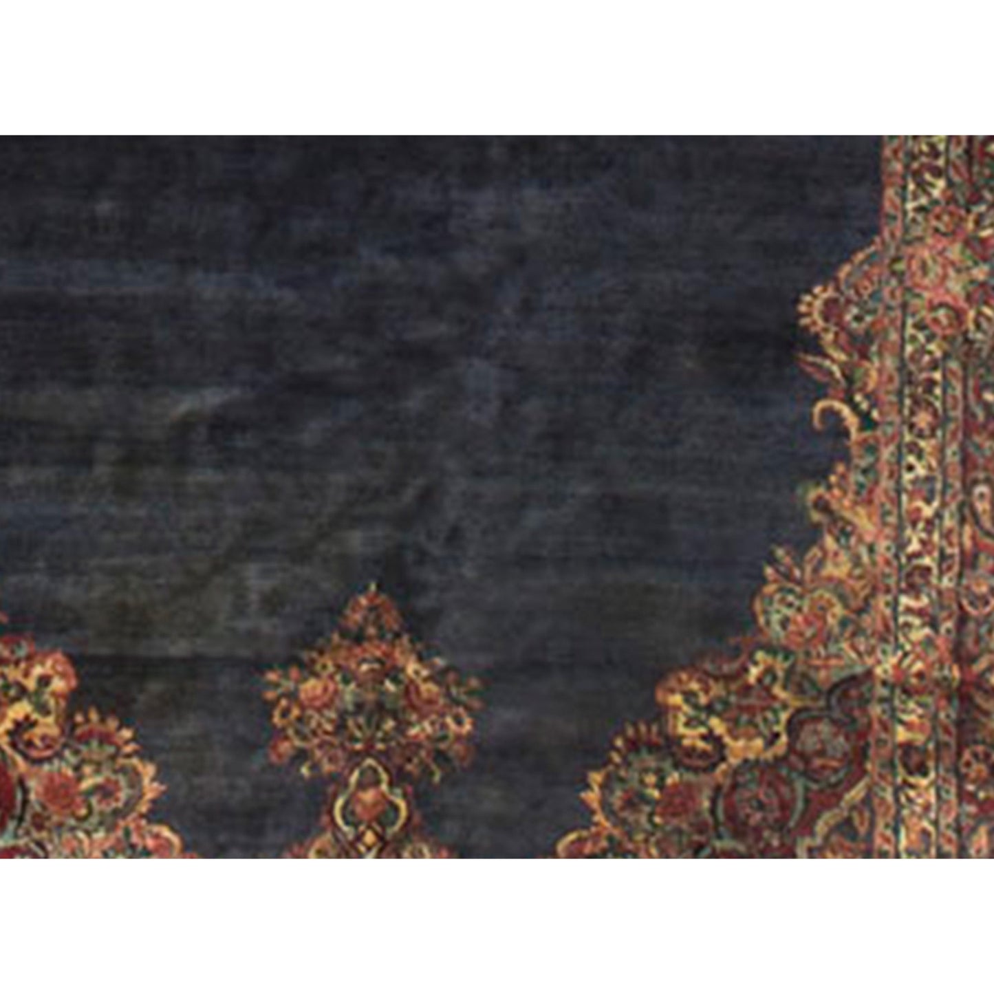 ANTIQUE PERISAN KAZVIN NAVY / RED 9'9" X 20'8"