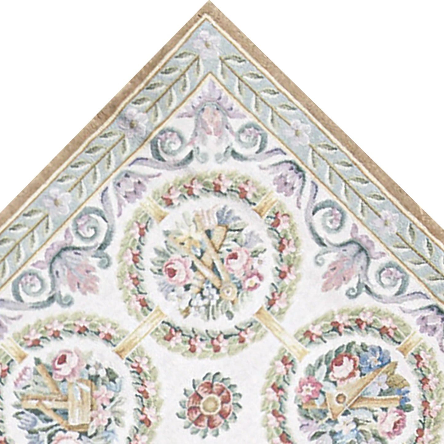 RENAISSANCE SAVONNERIE S-188 IVORY / GREEN 4' X 8'1"