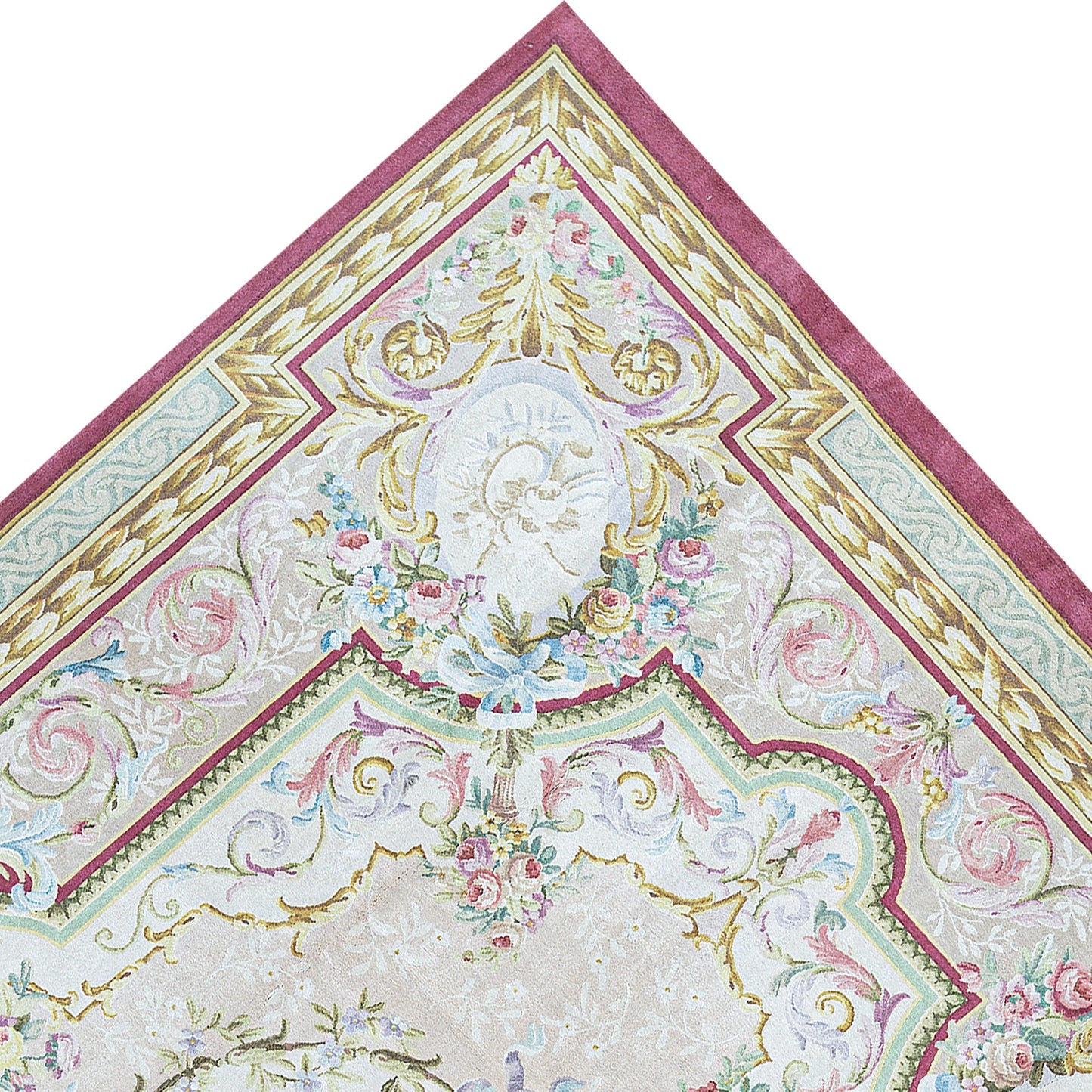RENAISSANCE SAVONNERIE SAV-3 IVORY / PEACH 9'9" X 14'