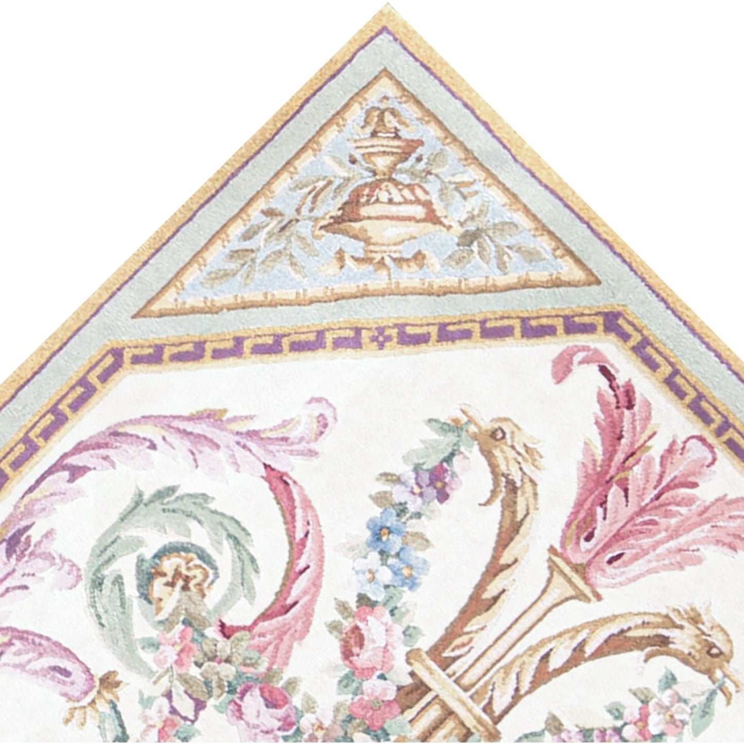 RENAISSANCE SAVONNERIE S-240 IVORY / GREEN 3'6" X 5'