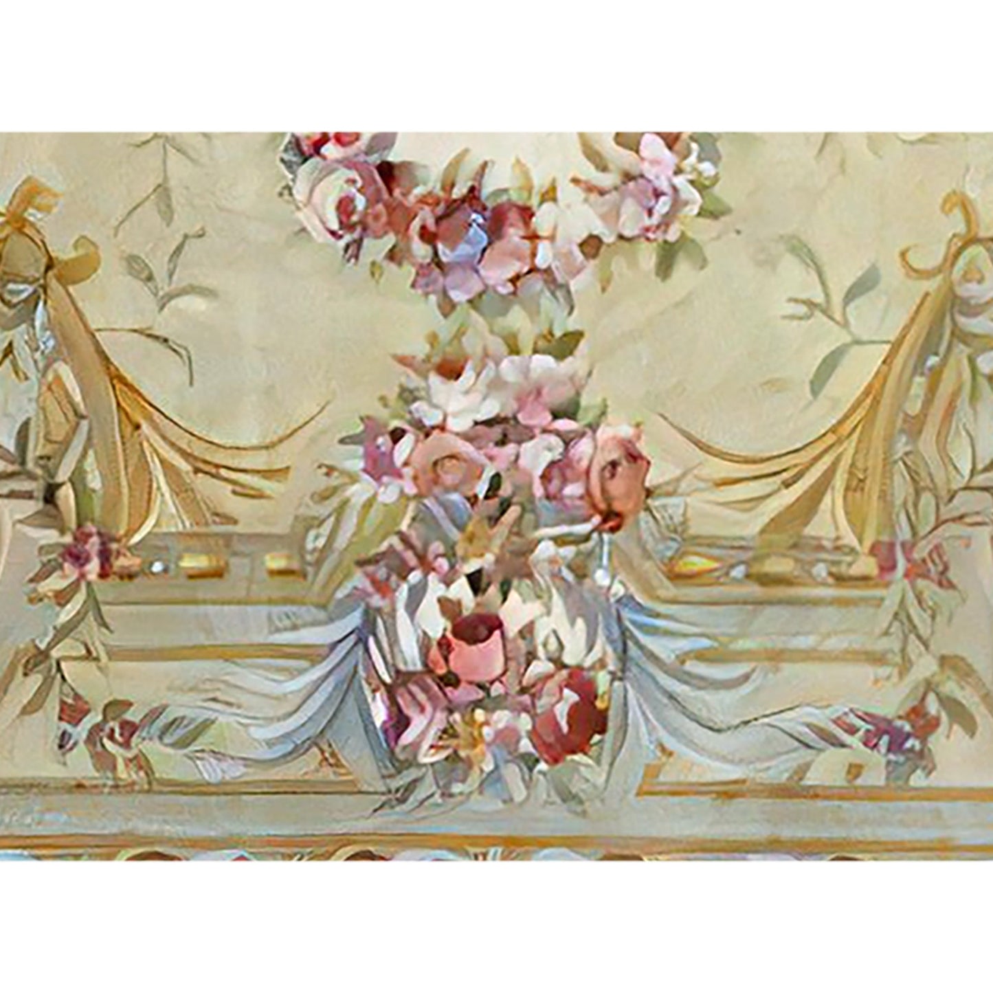 RENAISSANCE SAVONNERIE S-154 IVORY / GREEN 12'1" X 18'1"