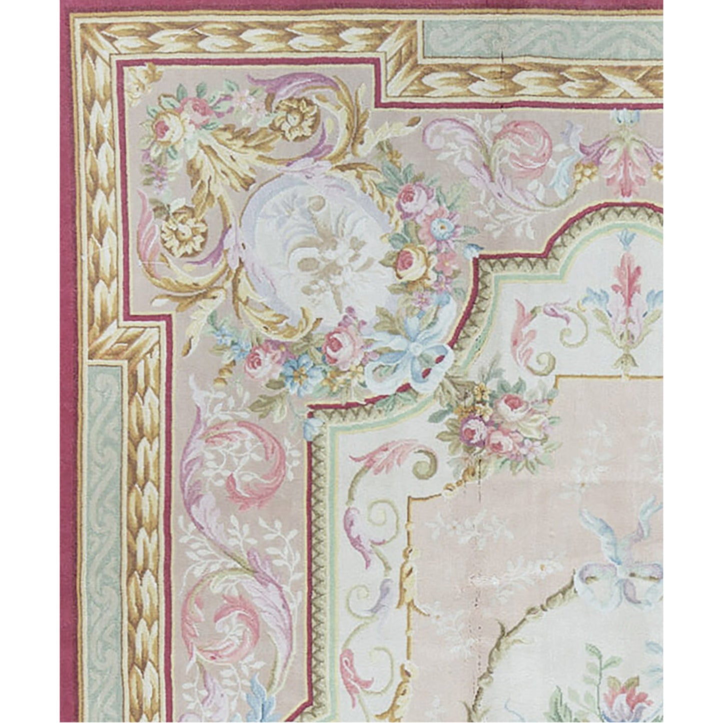 RENAISSANCE SAVONNERIE S3--- BEIGE / ROSE 7'9" X 11'9"