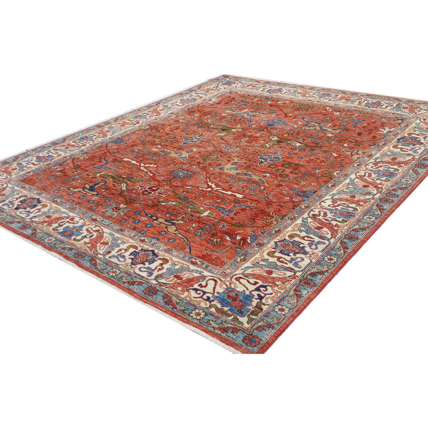 ARYANA ARYAN ORANGE / LIGHT BLUE 7'9" X 9'5"