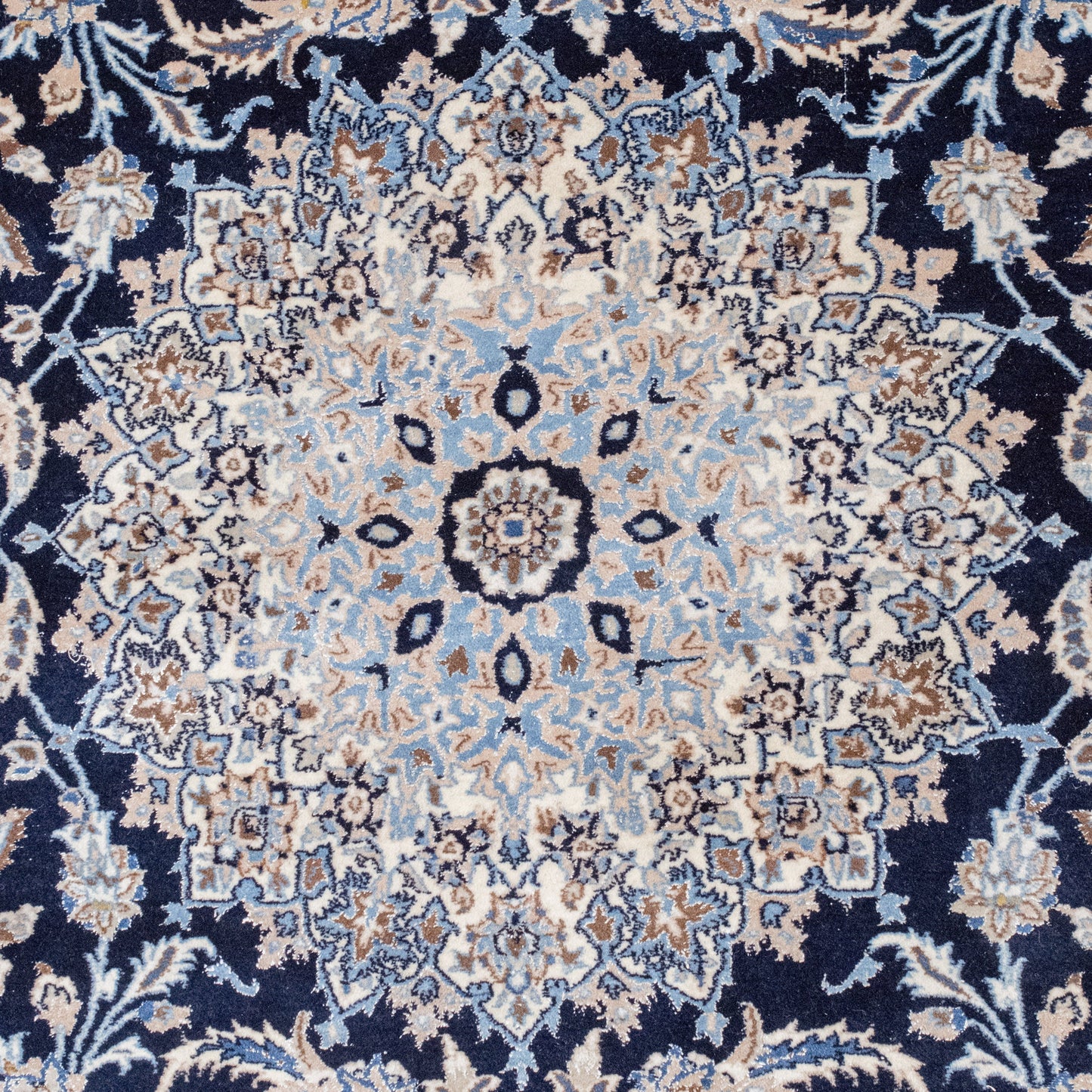 ANTIQUE PERSIAN FINE NAIM NAVY / IVORY