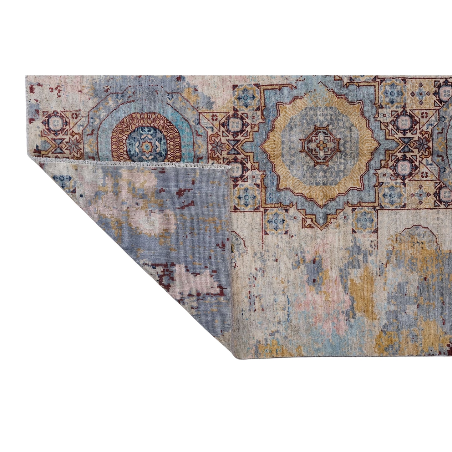 ARYANA ARYAN LIGHT BLUE / RED 5' X 6'10"