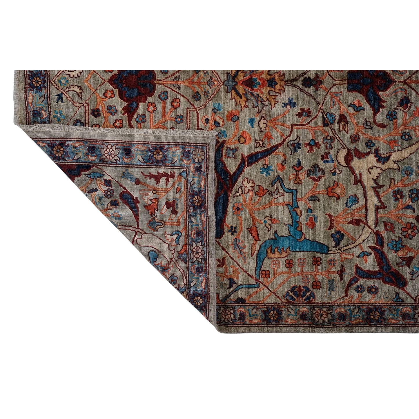 ARYANA ARYAN LIGHT GREEN / NAVY 4'11" X 6'11"