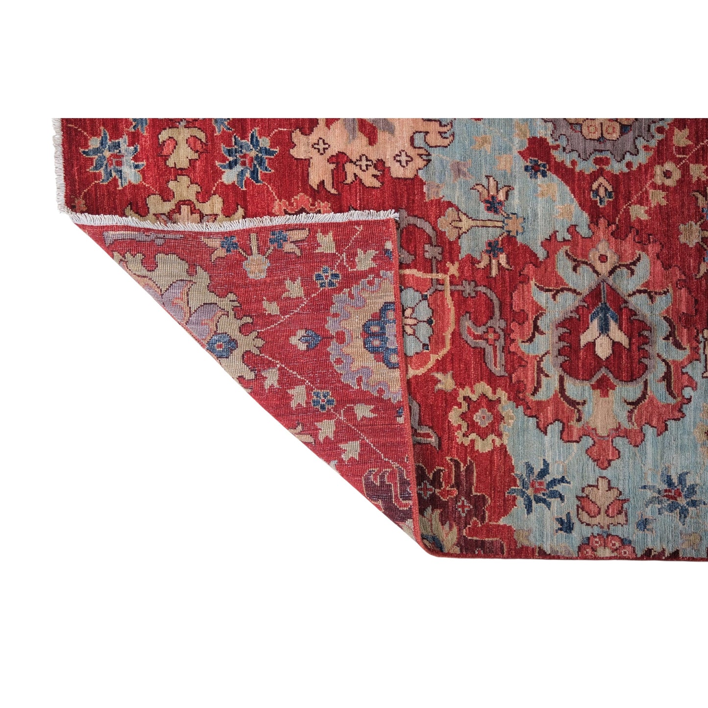 ARYANA ARYAN LIGHT BLUE / RED 2'6" X 22'6"