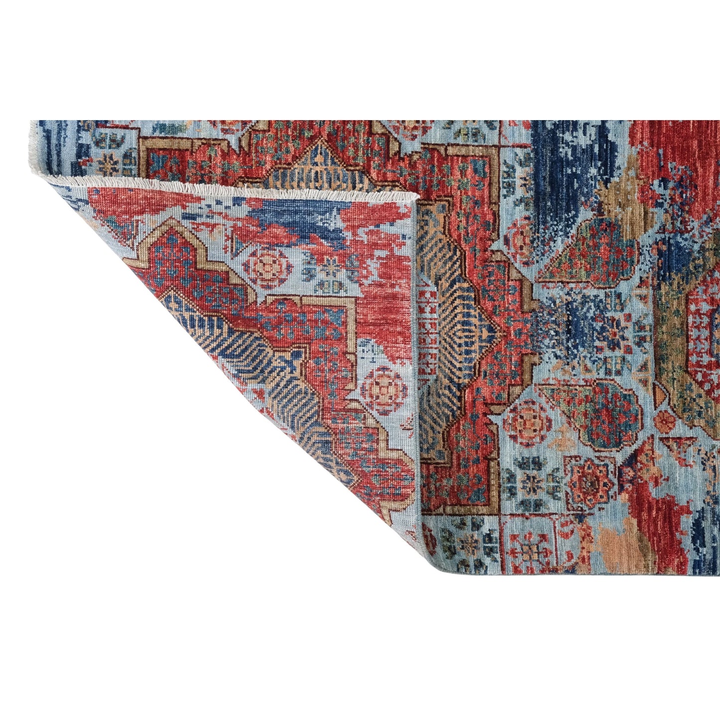 ARYANA ARYAN LIGHT BLUE / RED 2'6" X 7'11"