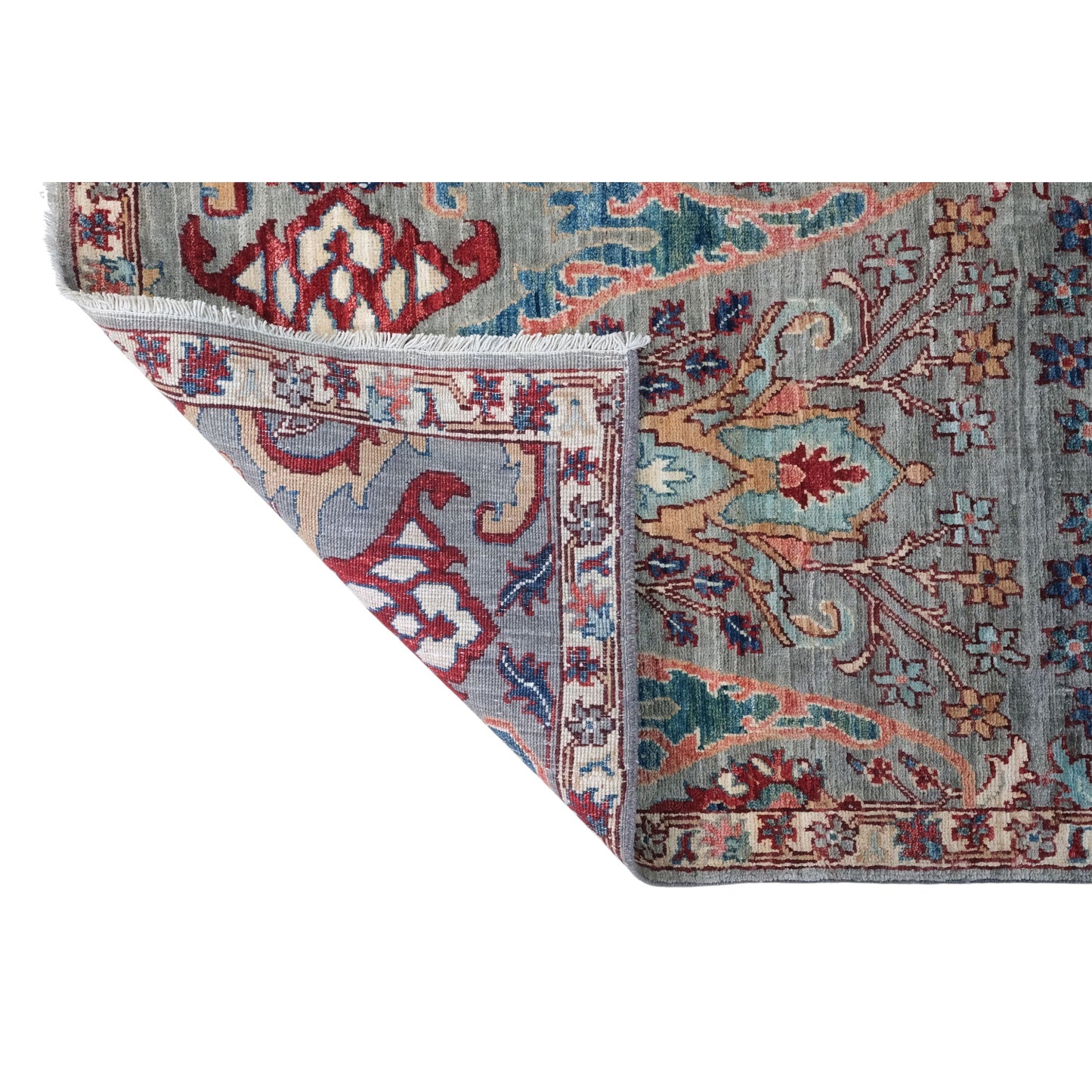 ARYANA ARYAN LIGHT GREEN / RED 2'5" X 19'7"