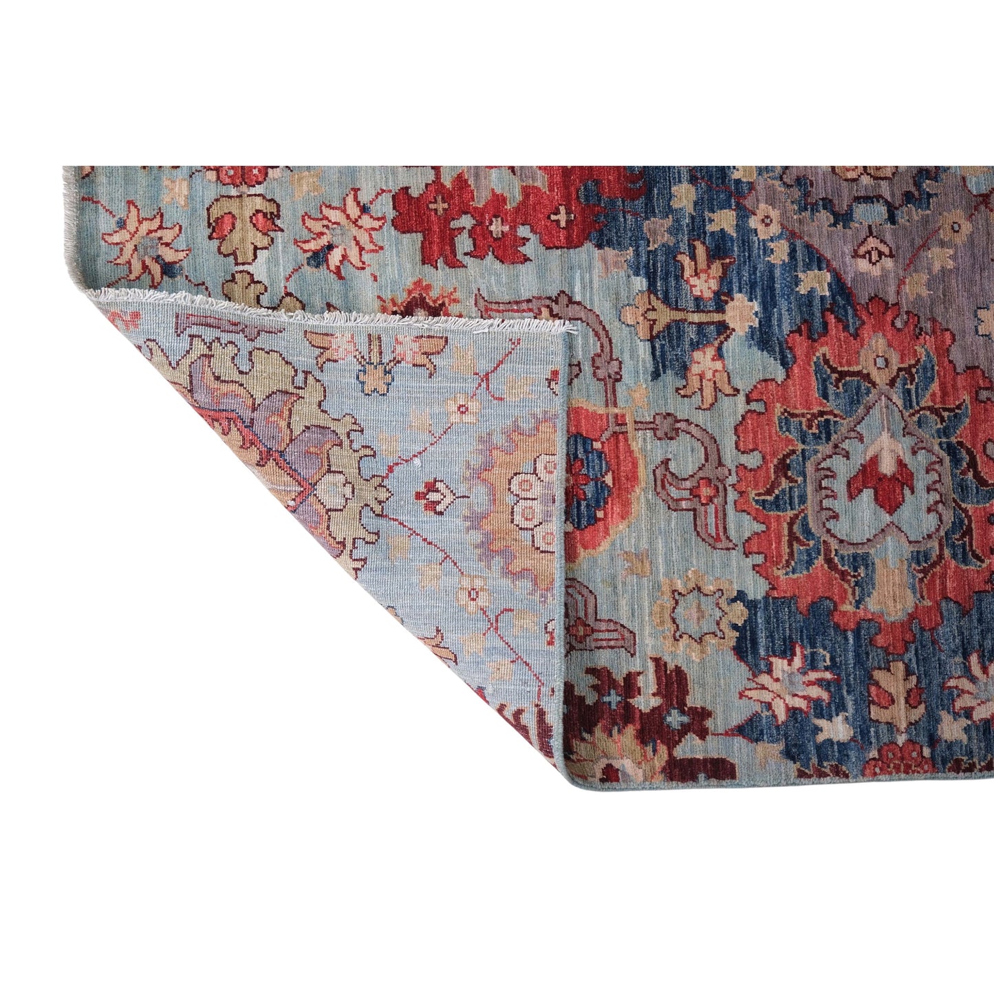 ARYANA ARYAN LIGHT BLUE / RED 2'6" X 22'8"