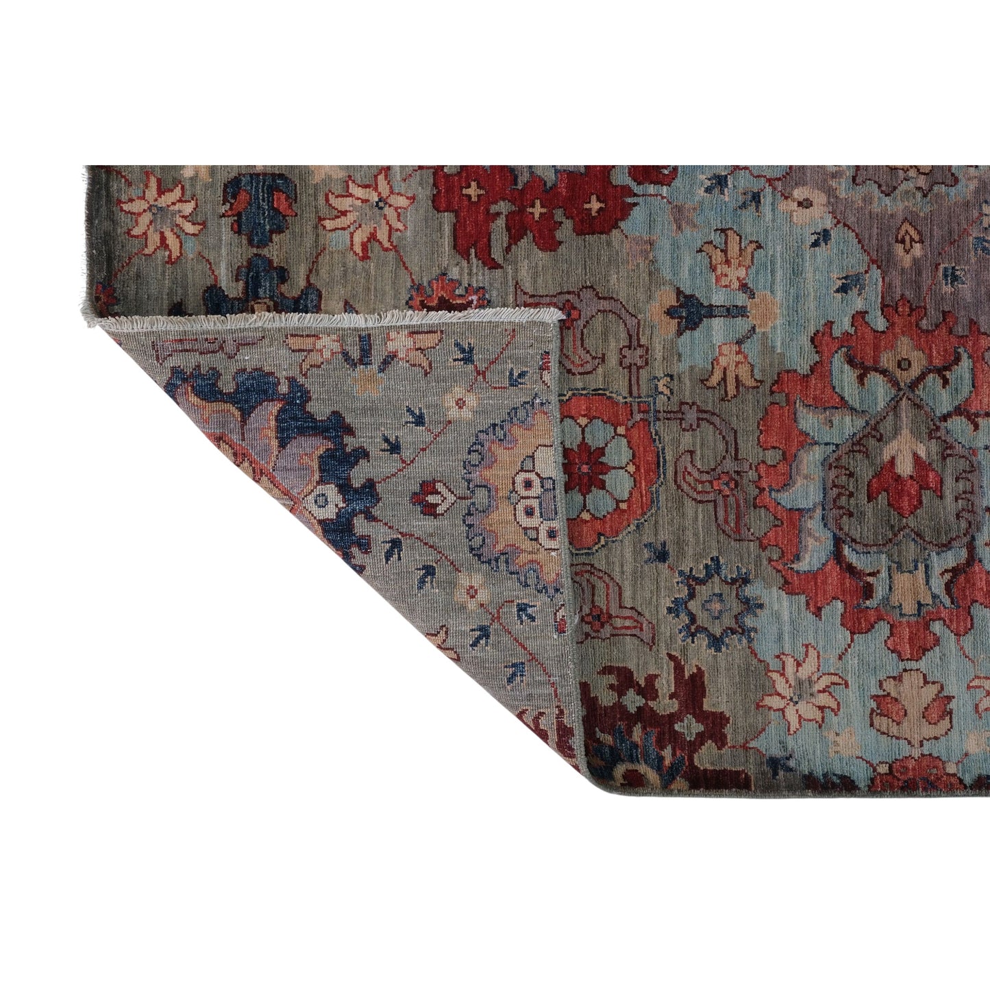 ARYANA ARYAN LIGHT BLUE / RED 2'5" X 22'8"