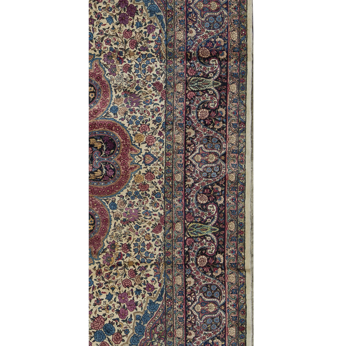 SEMI-ANTIQUE KIRMAN IVORY 9'8" X 15'3"