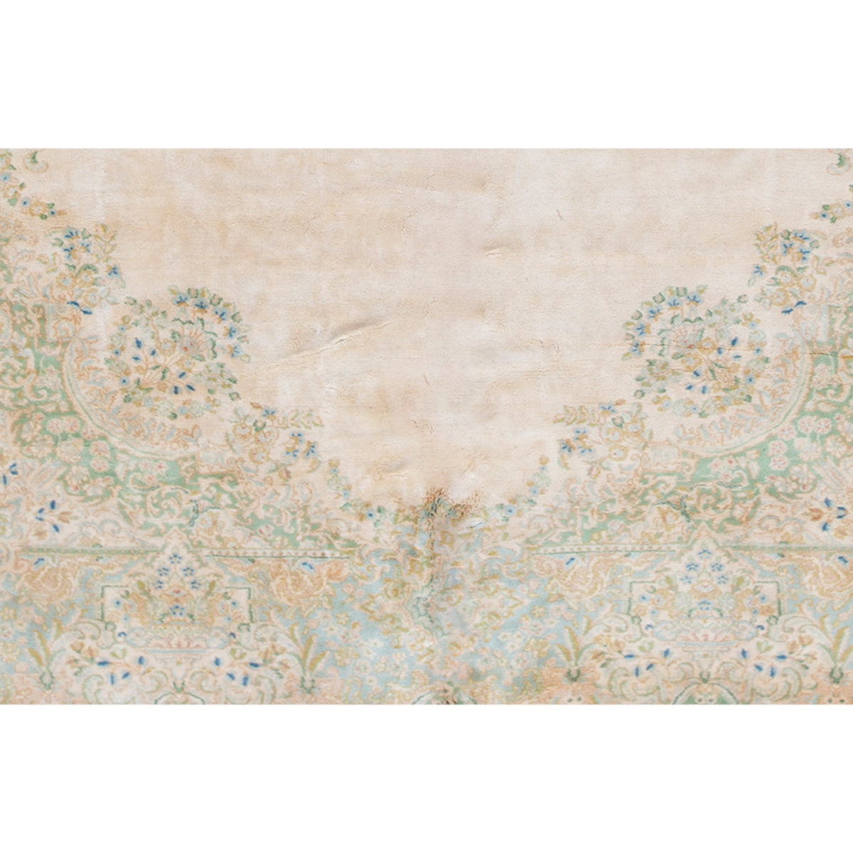 SEMI-ANTIQUE KIRMAN IVORY / ROSE 9'9" X 18'4"