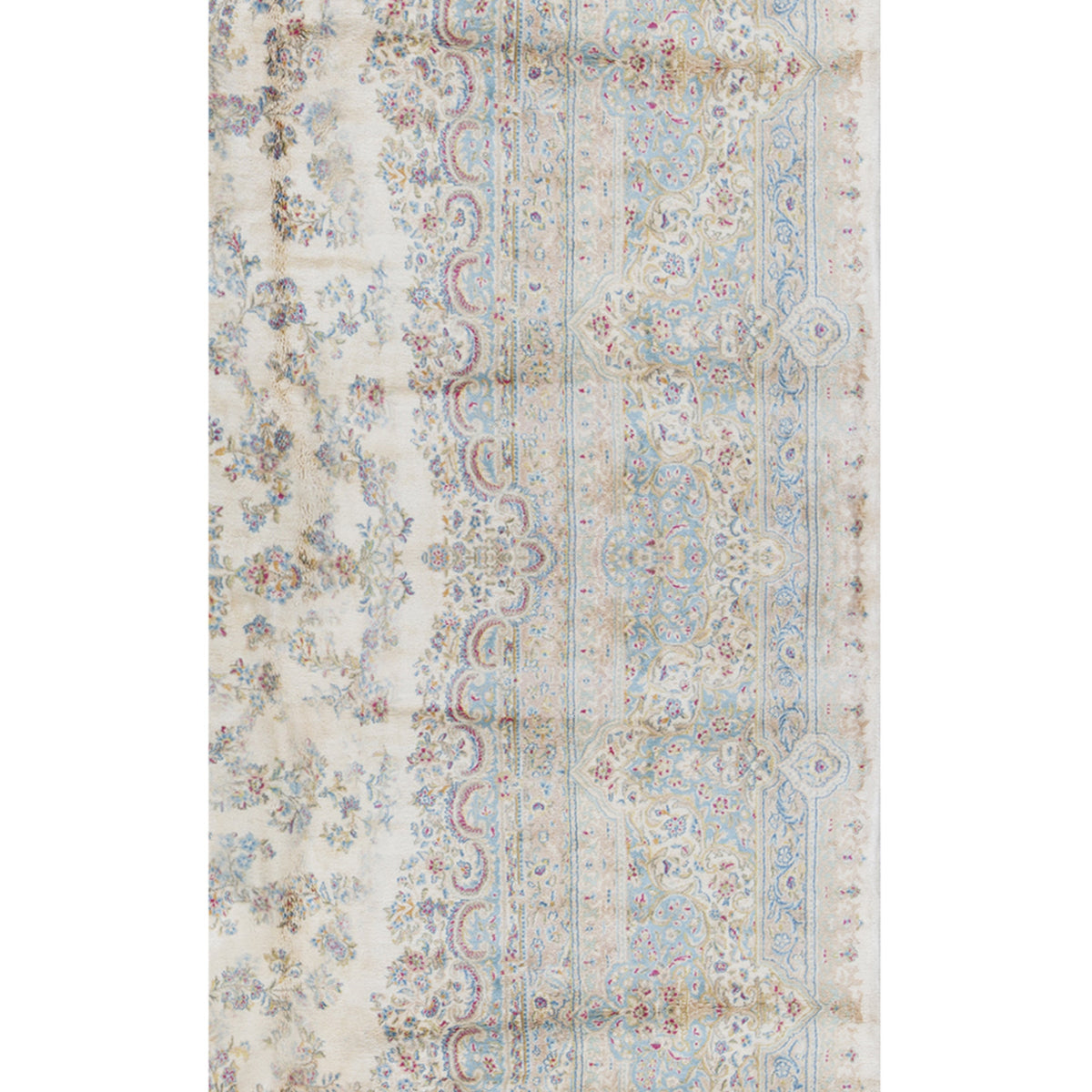 SEMI-ANTIQUE KIRMAN IVORY / BLUE 15'1" X 22'6"