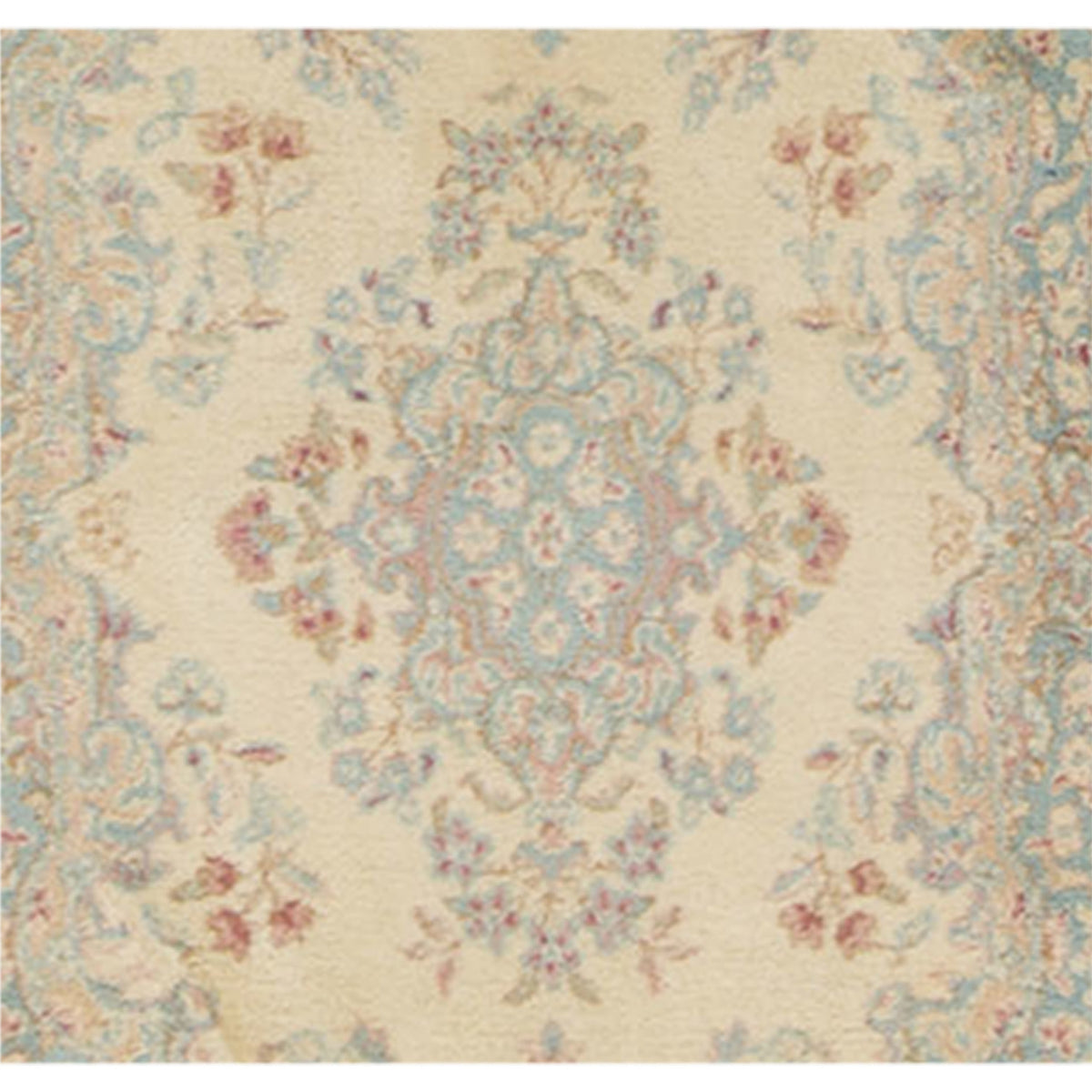 SEMI-ANTIQUE KIRMAN IVORY / BLUE 2'4" X 12'5"