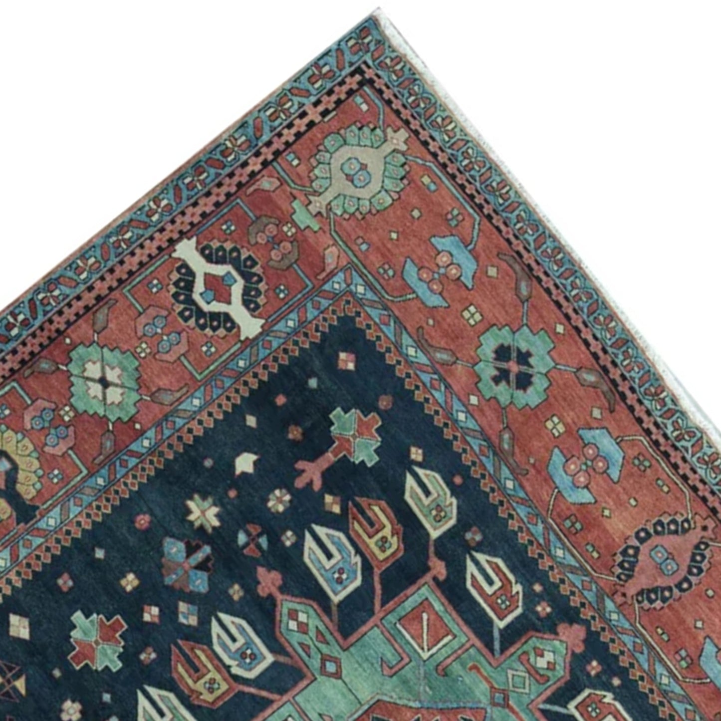 ANTIQUE SERAPI HER15 BLUE / RED