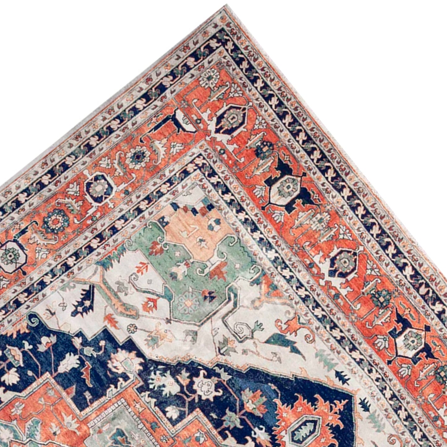 ANTIQUE SERAPI HERZ7 BLUE / RED