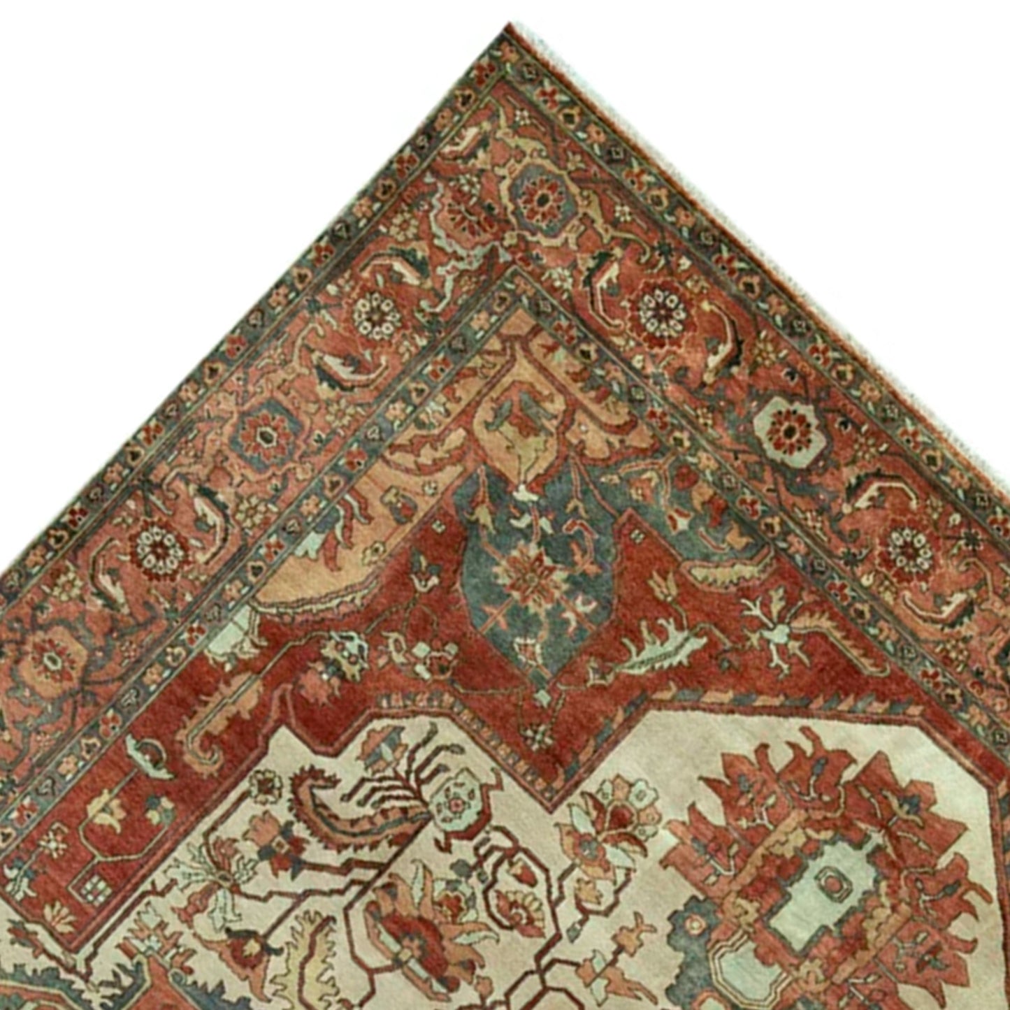 ANTIQUE SERAPI P4BSE IVORY / RED