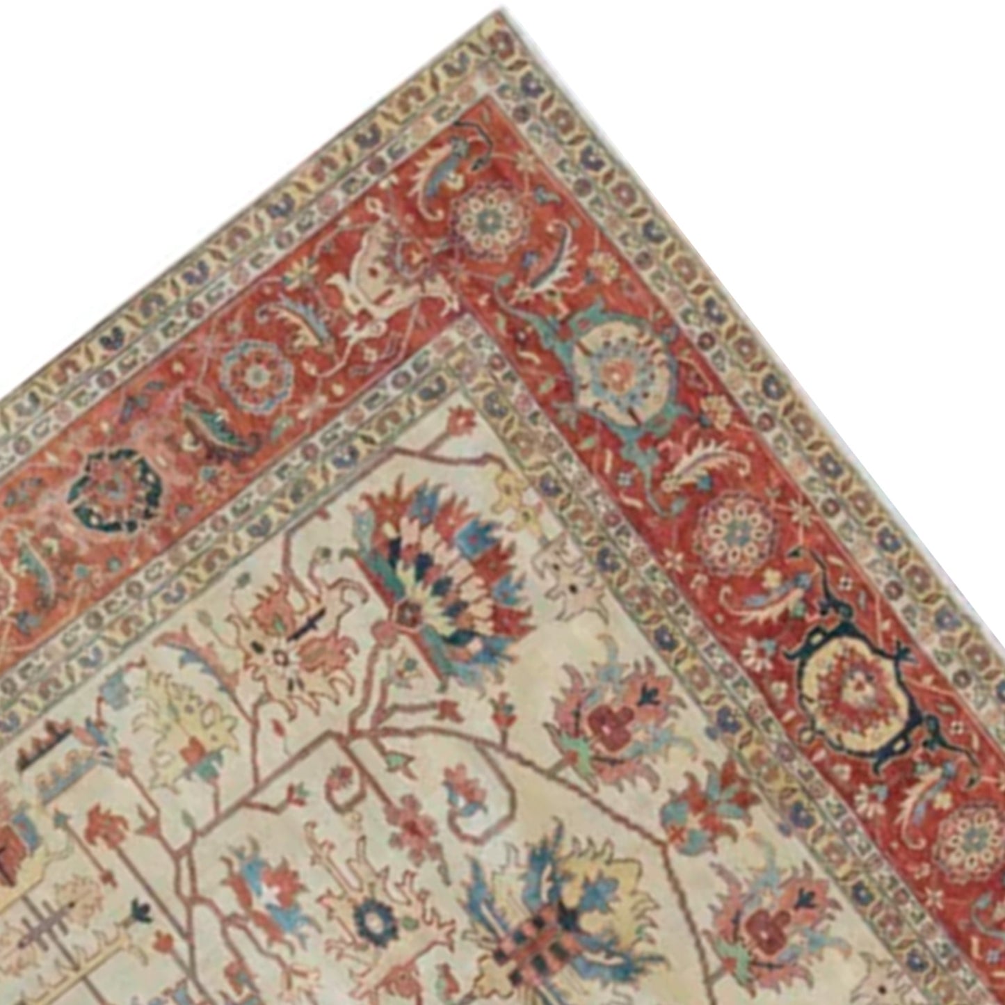 ANTIQUE SERAPI SJ-45 IVORY / RED 14' X 15'4"