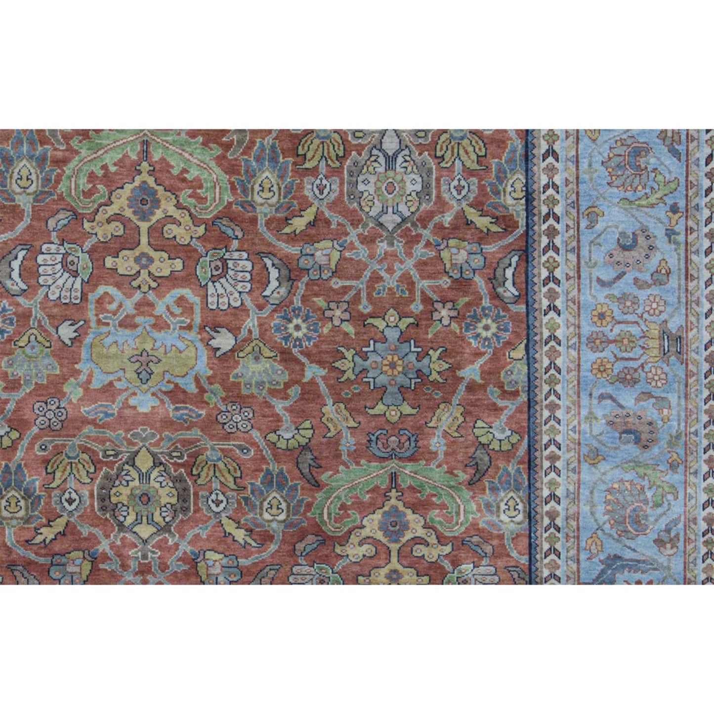 ANTIQUE SULTANABAD MAH15 RUST / BLUE