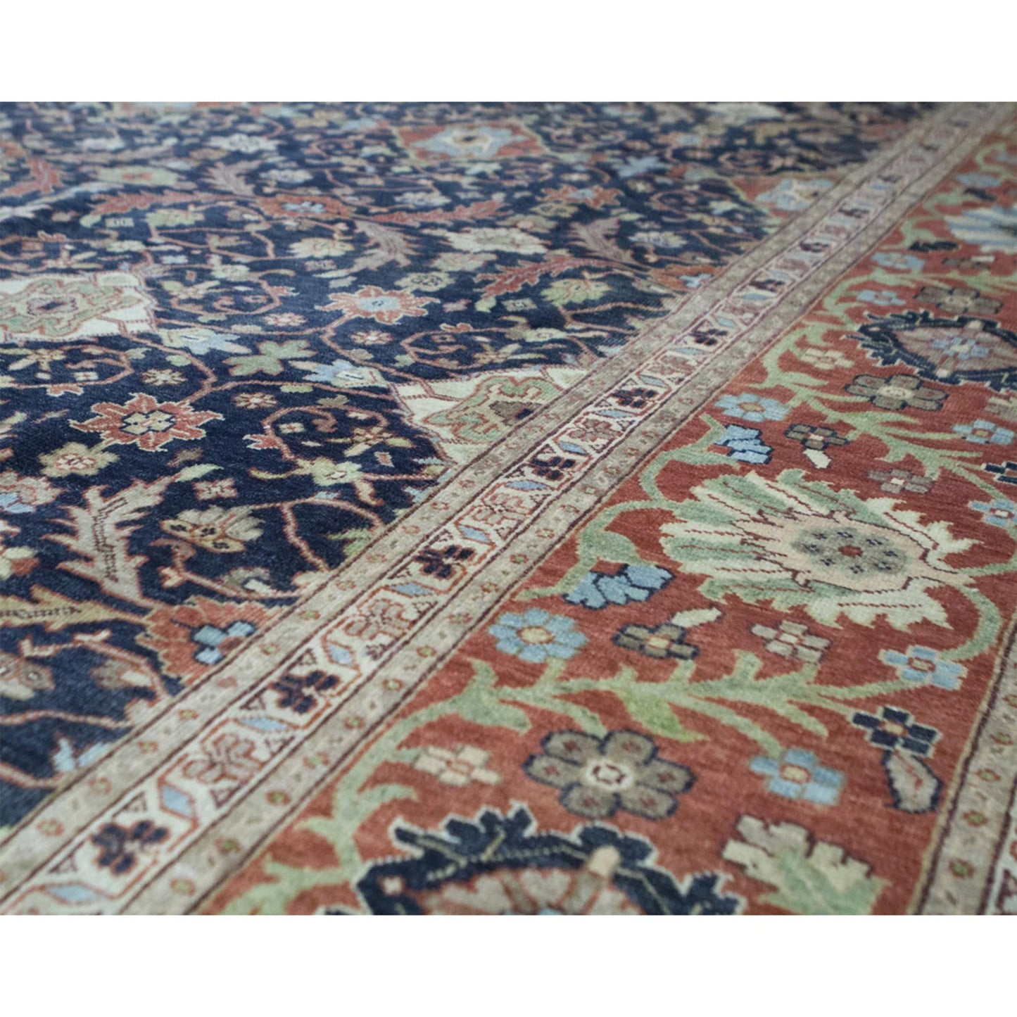 ANTIQUE SULTANABAD MAH23 BLUE / RUST