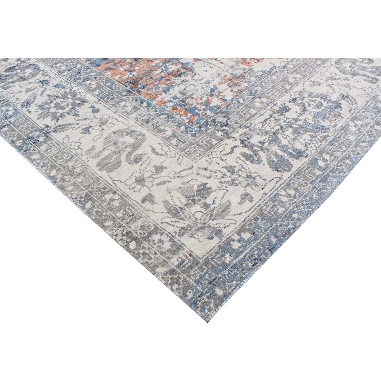 CANVAS ART W/ SILK B1924 SILVER / PEACH