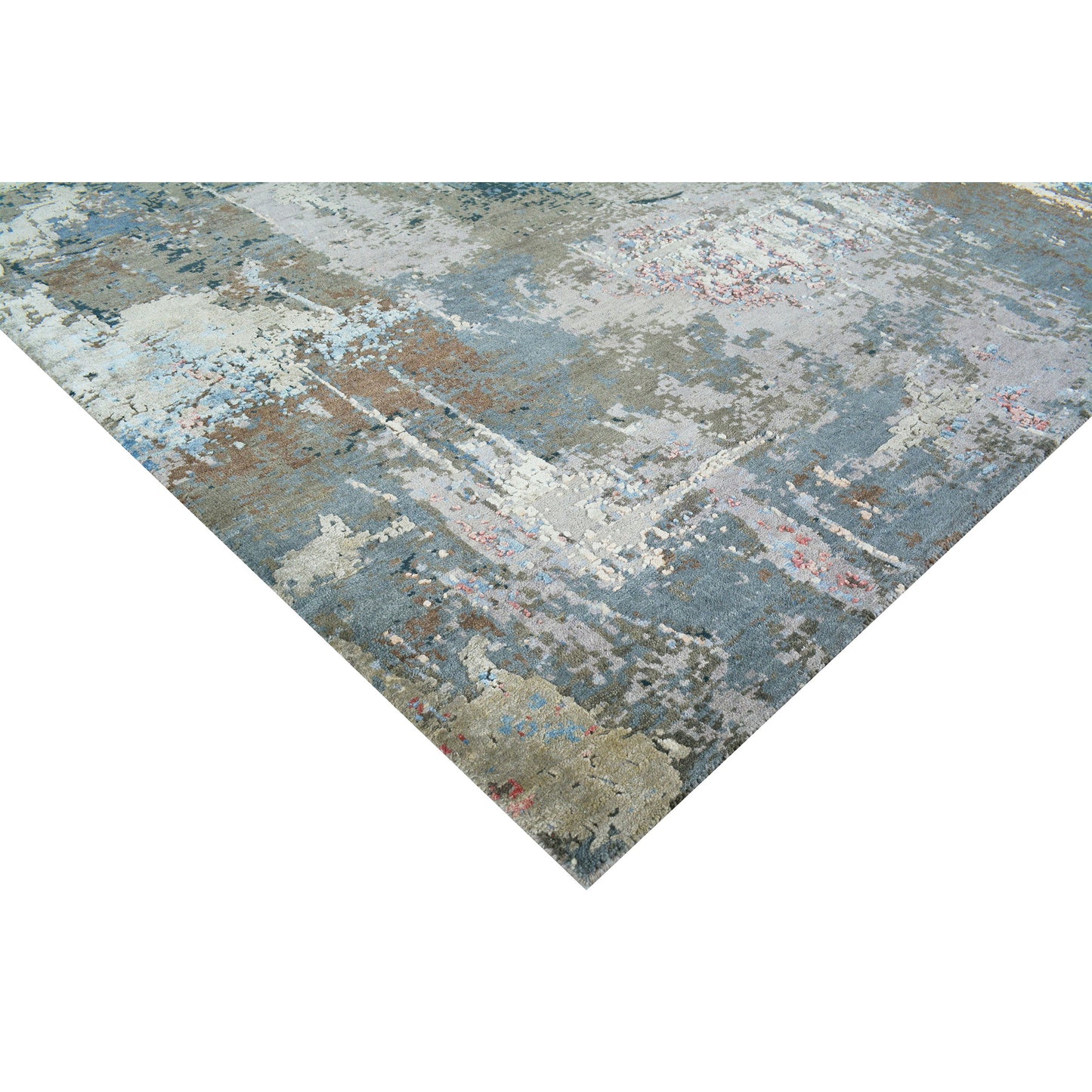 CANVAS ART W/ SILK C8568 GREY / BLUE