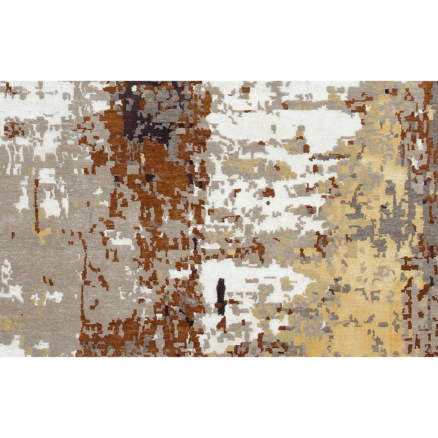 CANVAS ART W/ SILK CR801 BEIGE / RUST