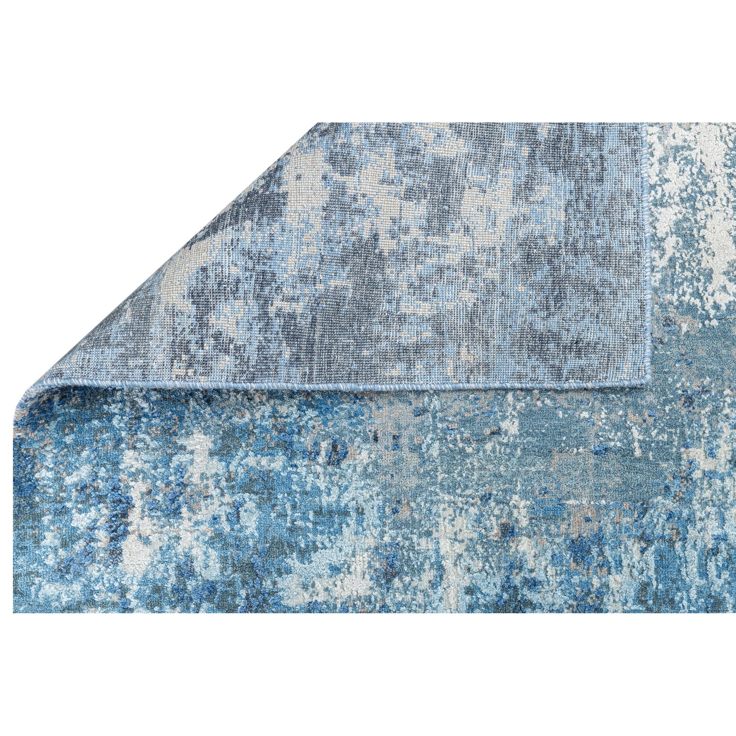 CANVAS ART W / SILK J1055 SILVER / BLUE
