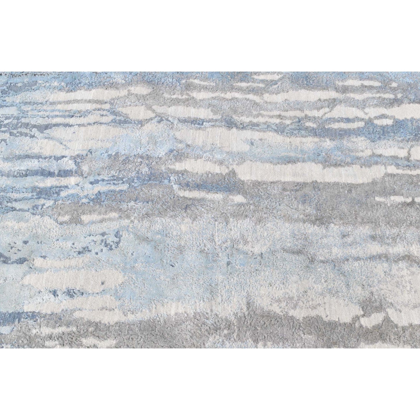 CANVAS ART W/ SILK J1058 SILVER / LIGHT BLUE