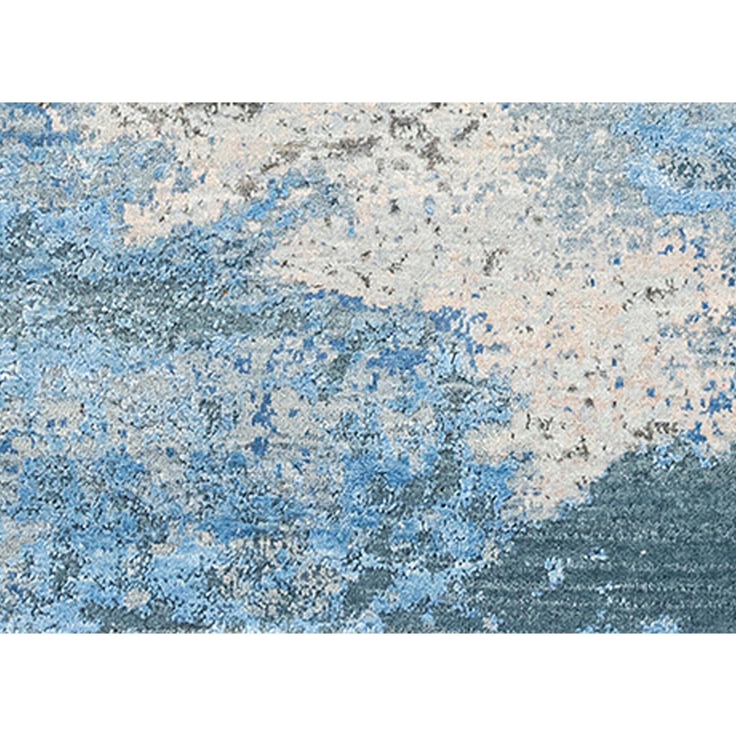 CANVAS ART W/ SILK J1063 BEIGE / BLUE