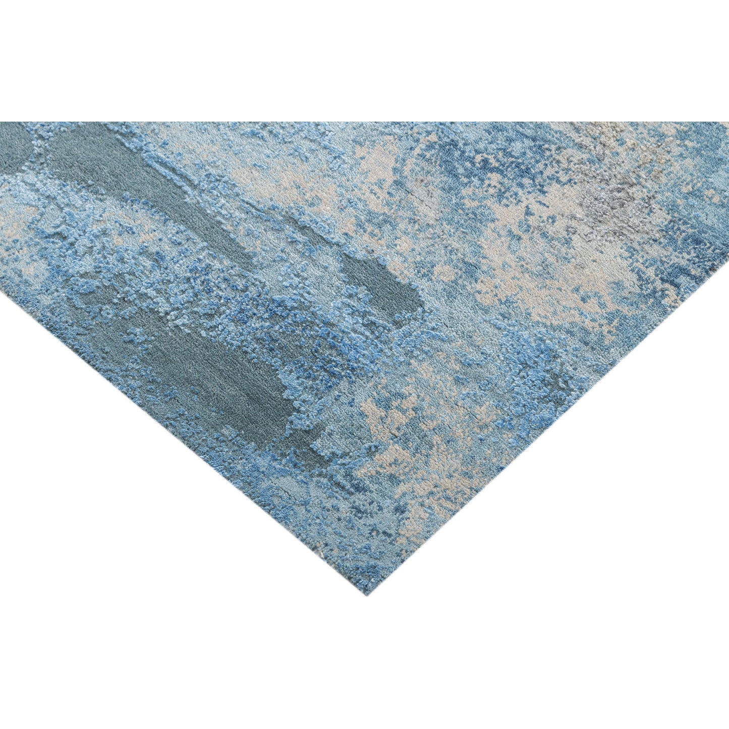 CANVAS ART W/ SILK J1063 BLUE / SILVER
