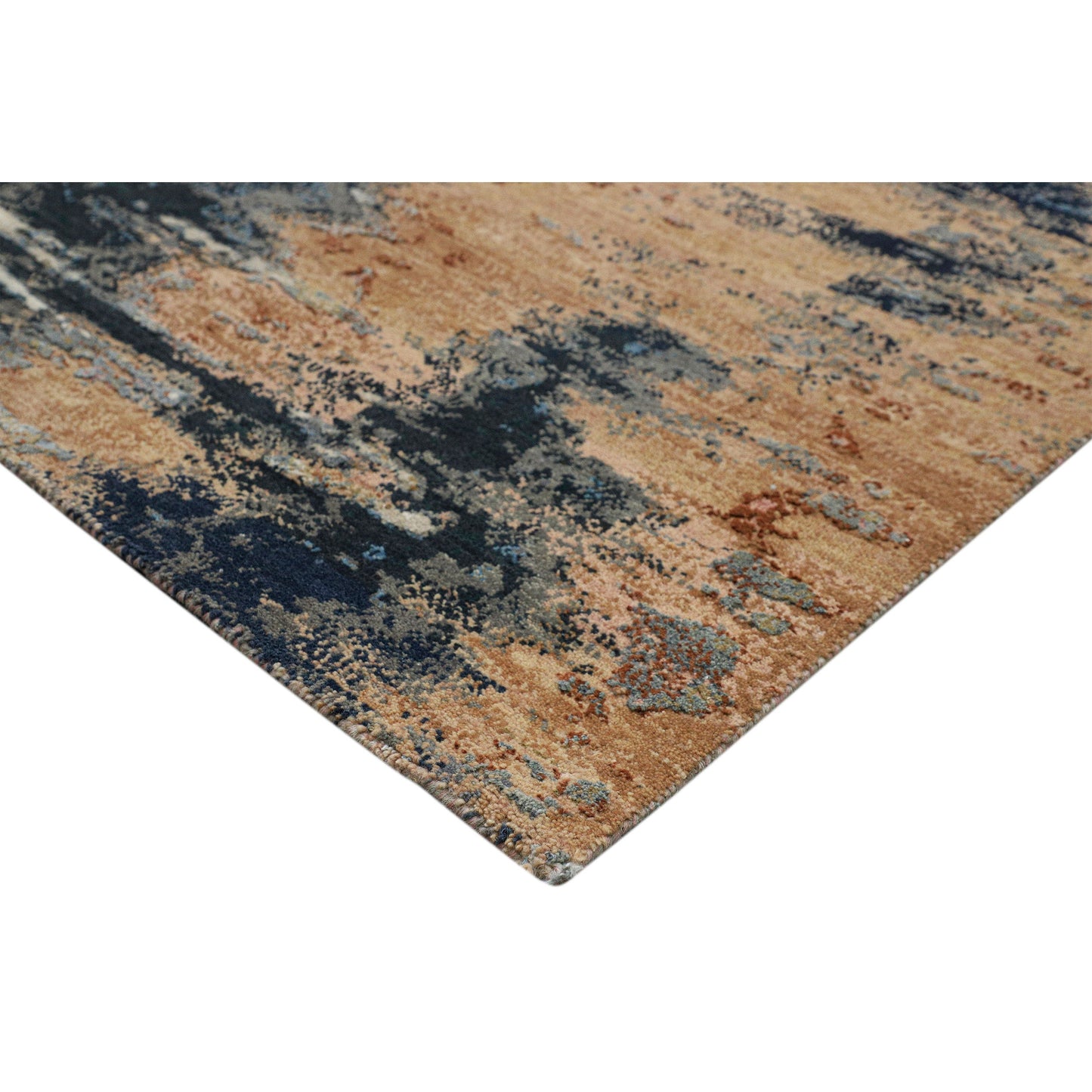 CANVAS ART W/ SILK J1070 LIGHT BLUE / RUST