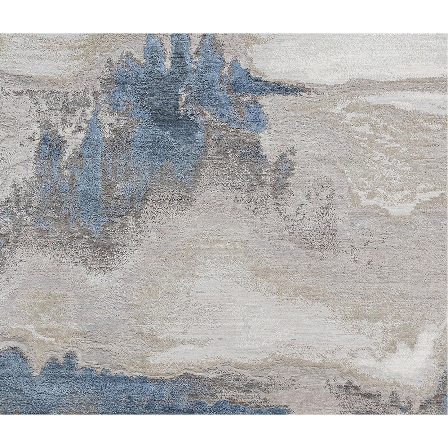 CANVAS ART W / SILK J1071 BEIGE / BLUE
