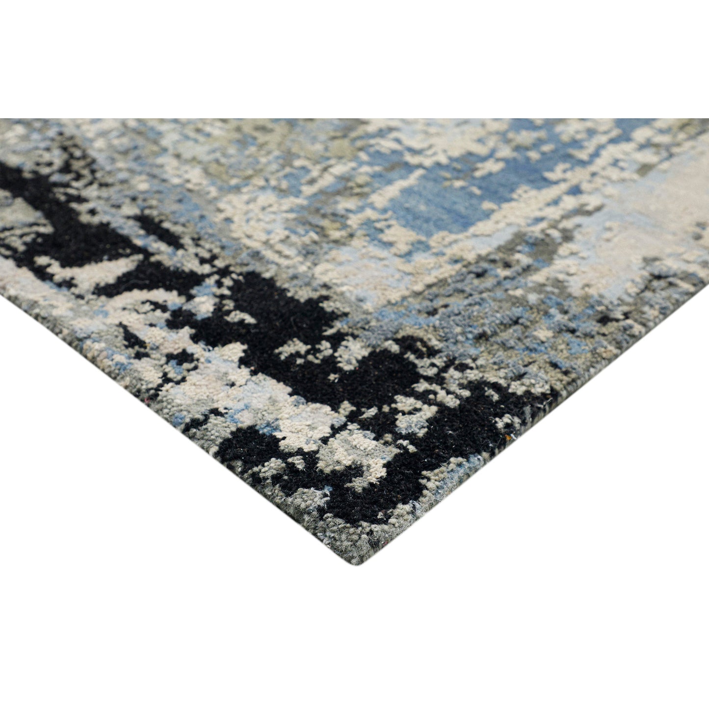 CANVAS ART W/ SILK JC693 IVORY / BLUE