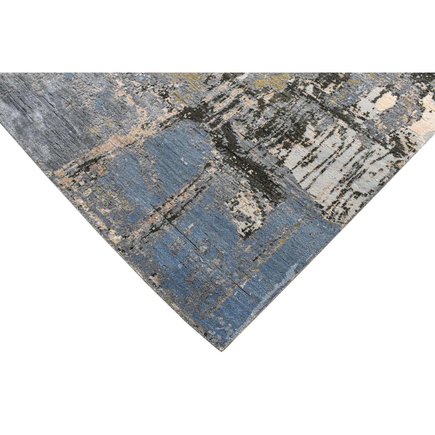 CANVAS ART W/ SILK JC716 SILVER / BLUE