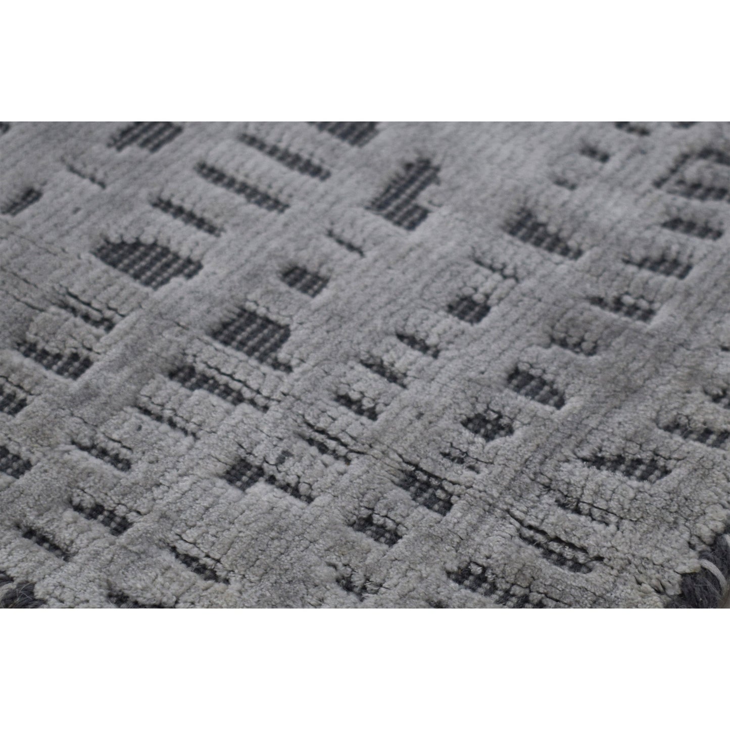 HANDLOOMED JACQUARD CONNOR CHARCOAL / SILVER