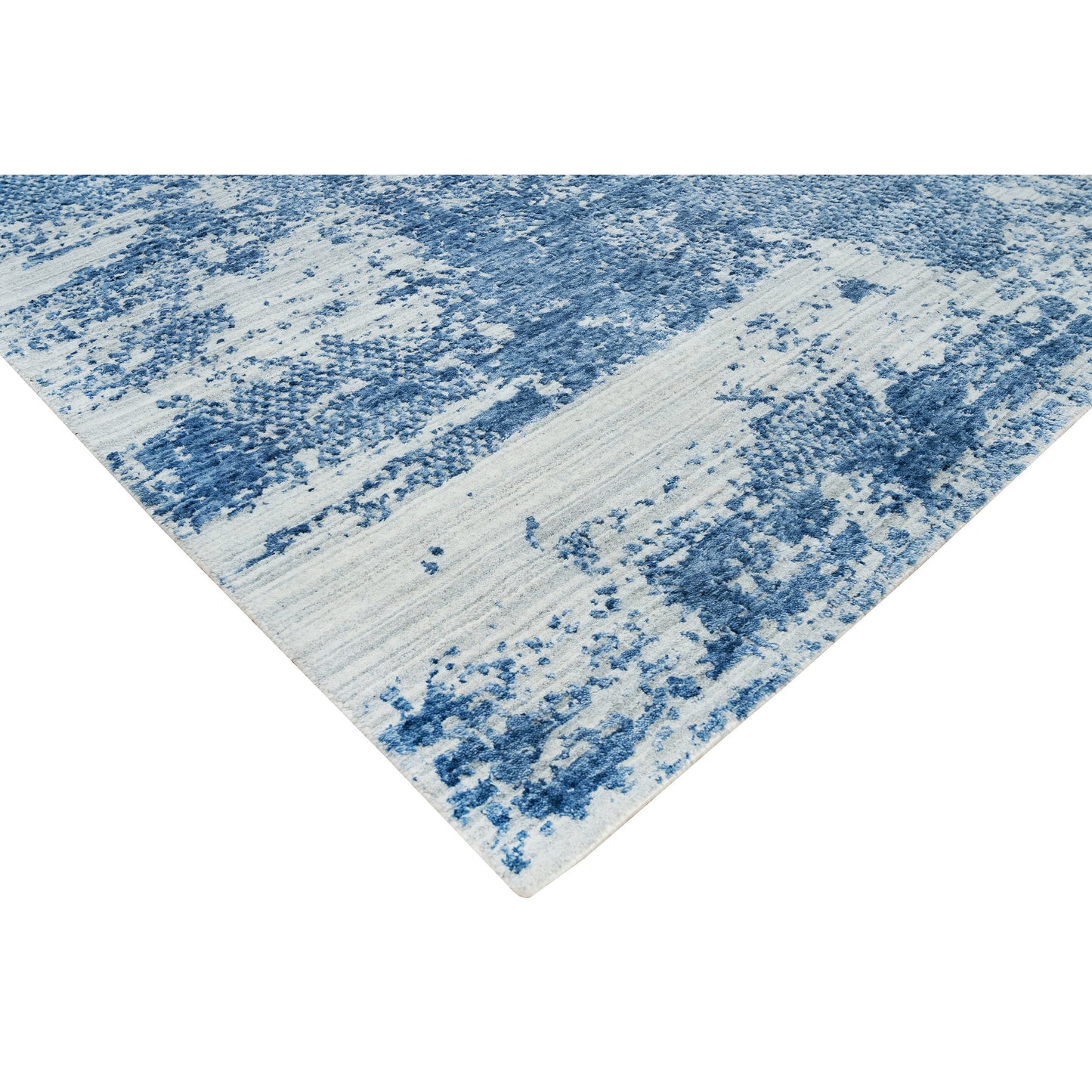 HANDLOOMED JACQUARD RA262 SILVER / BLUE