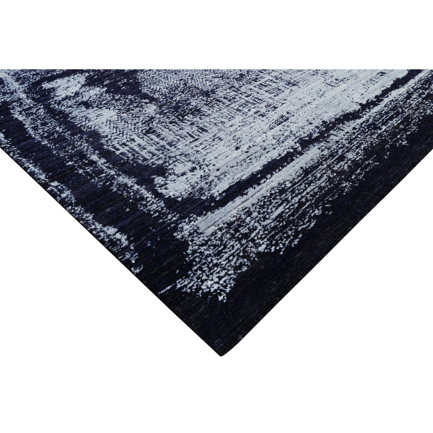 HANDLOOMED JACQUARD RA310 NAVY / SILVER