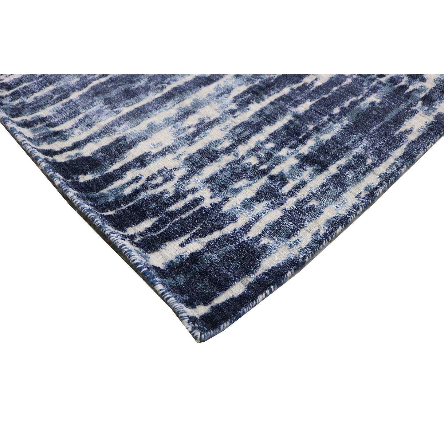 HANDLOOMED JACQUARD RK001 IVORY / BLUE