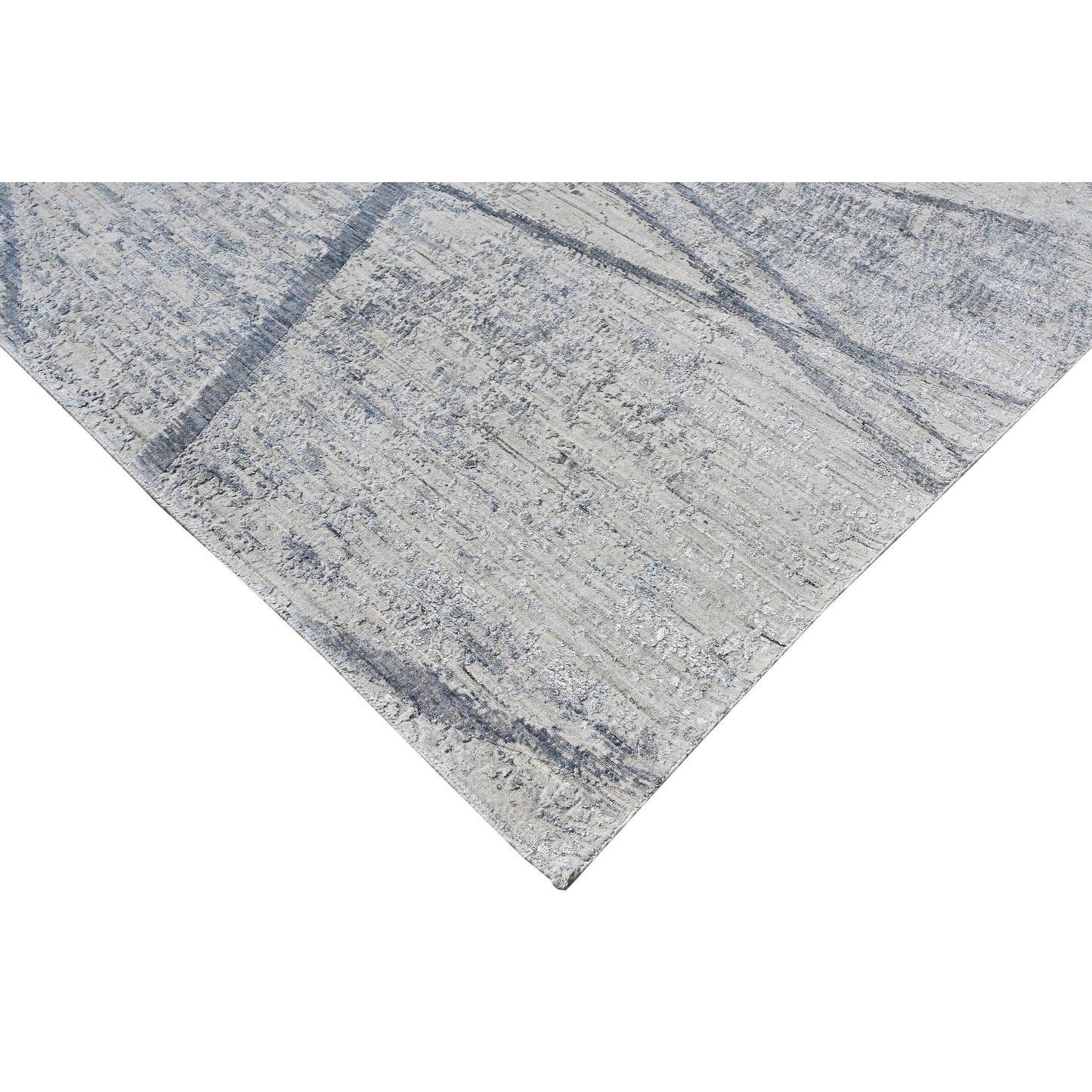 HANDLOOMED JACQUARD RK200 IVORY / LIGHT BLUE