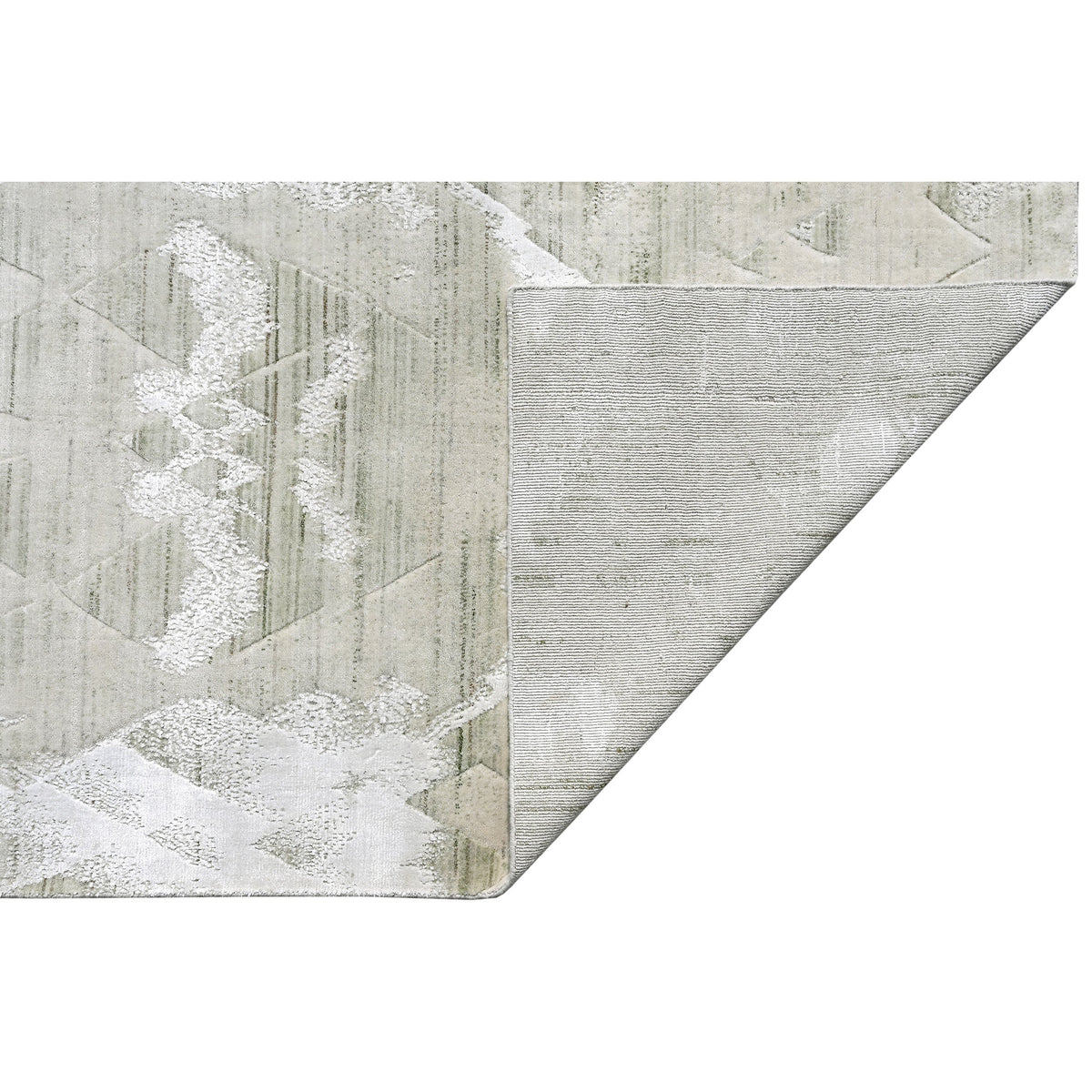 HANDLOOMED JACQUARD RK504 IVORY / GREEN