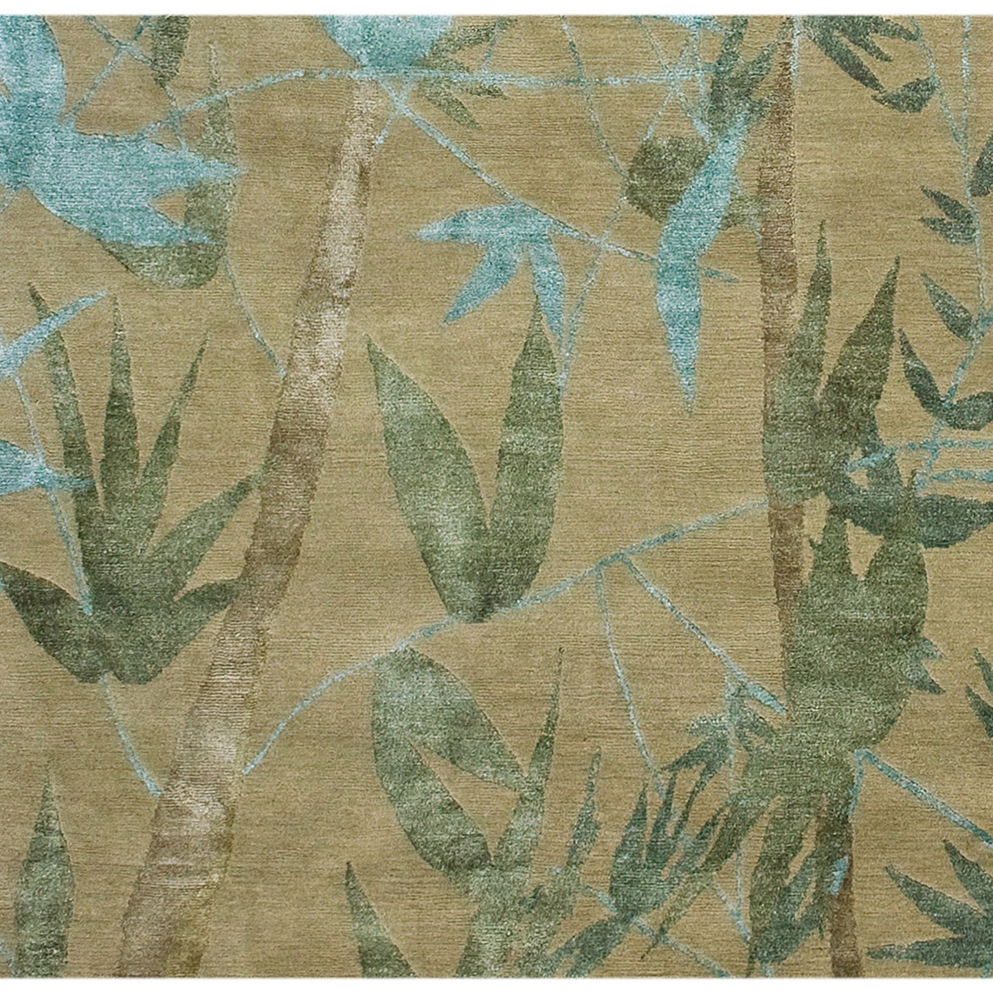 TIBETAN WOOL / SILK ADBRA BRANCHES SEAFOAM