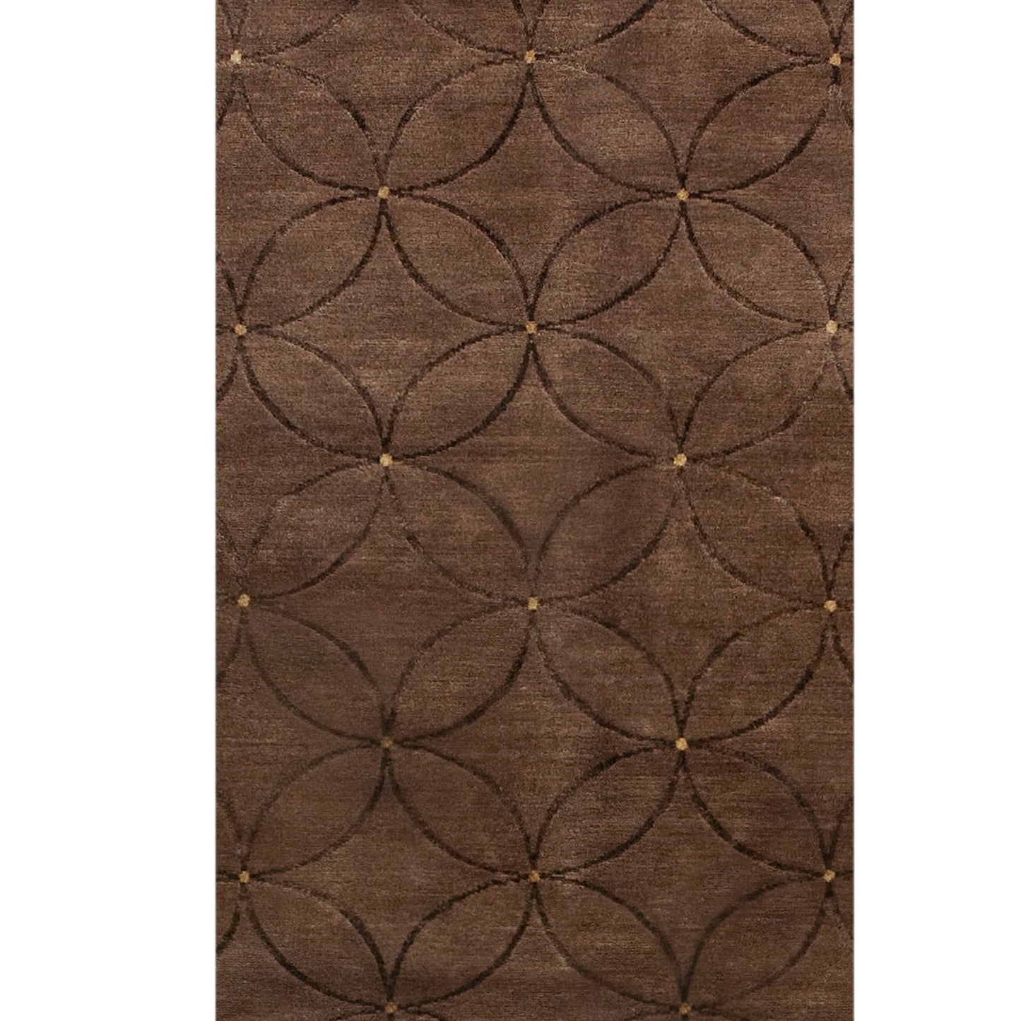 TIBETAN WOOL / SILK ADCIR CIRCLE LATTICE BROWN