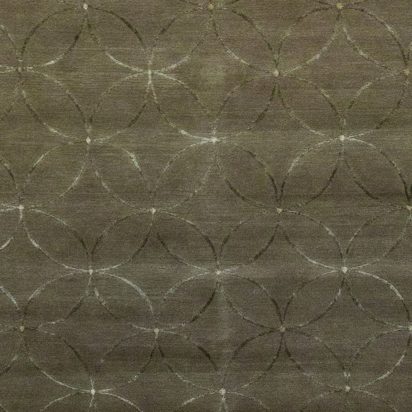 TIBETAN WOOL / SILK ADCIR CIRCLE LATTICE FAWN