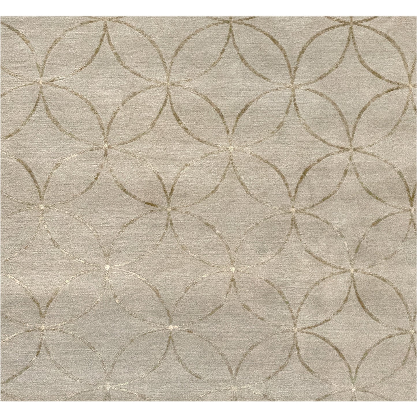 TIBETAN WOOL / SILK ADCIR CIRCLE LATTICE IVORY