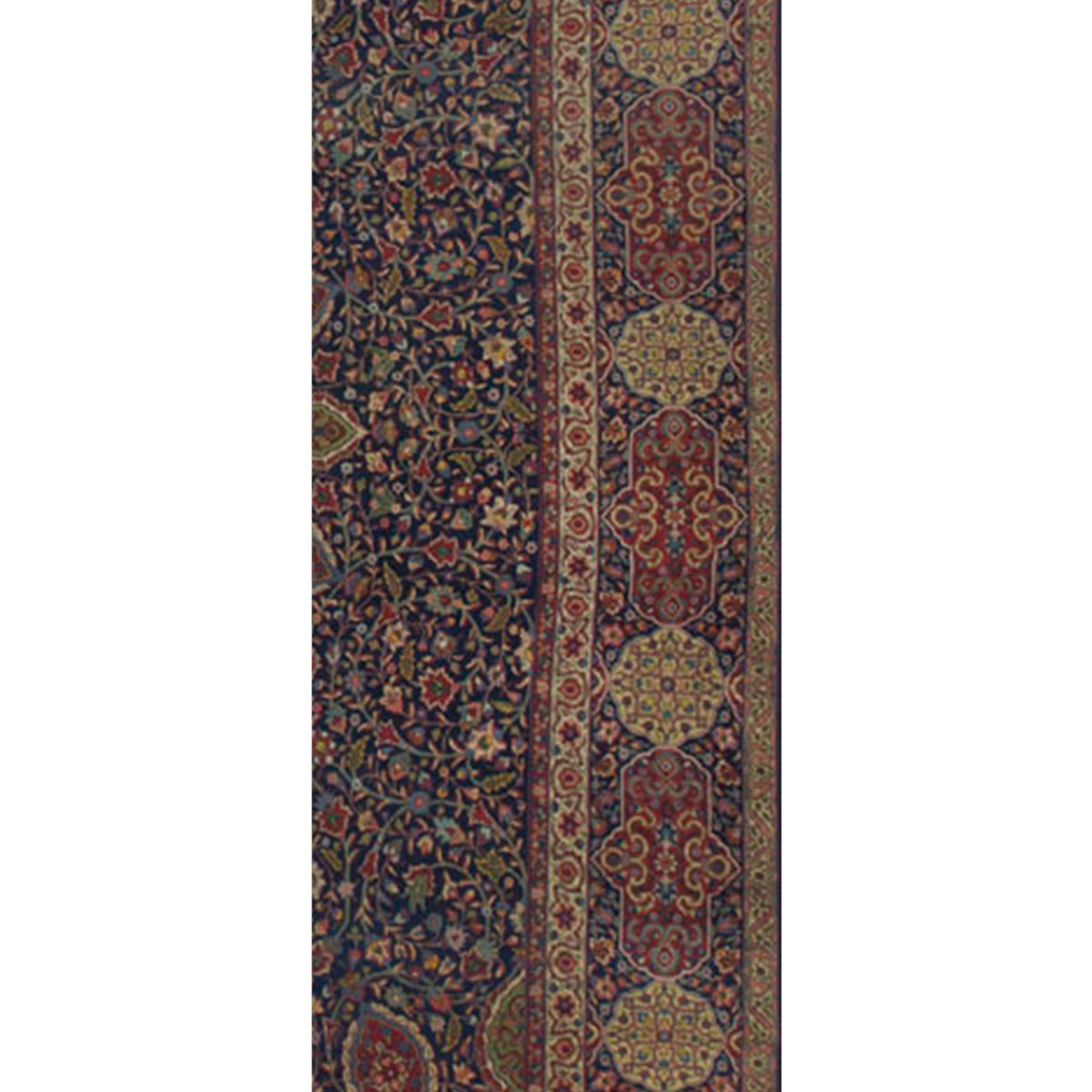 ANTIQUE PERSIAN FINE TABRIZ NAVY / NAVY 15' X 22'