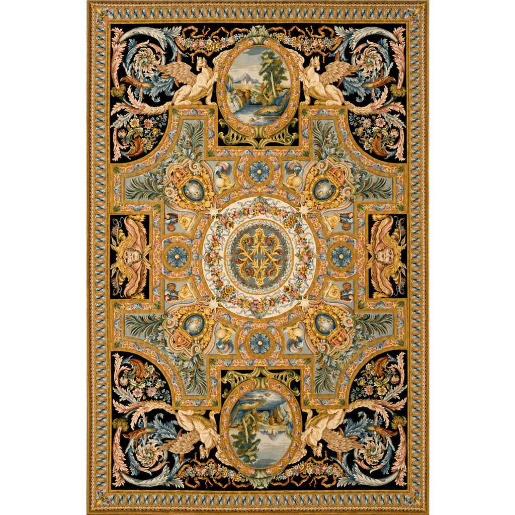 RENAISSANCE SAVONNERIE S-179 GOLD / BLACK 15'5" X 23'5"