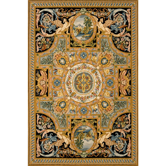 RENAISSANCE SAVONNERIE S-179 GOLD / BLACK 15'5" X 23'5"