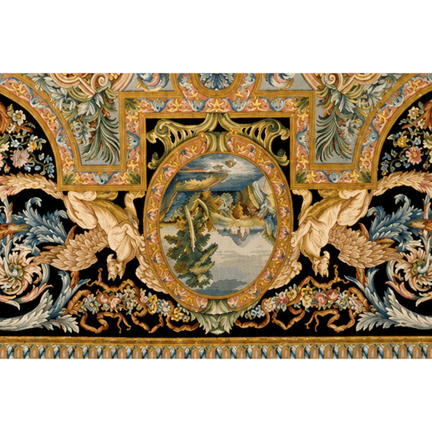 RENAISSANCE SAVONNERIE S-179 GOLD / BLACK 15'5" X 23'5"